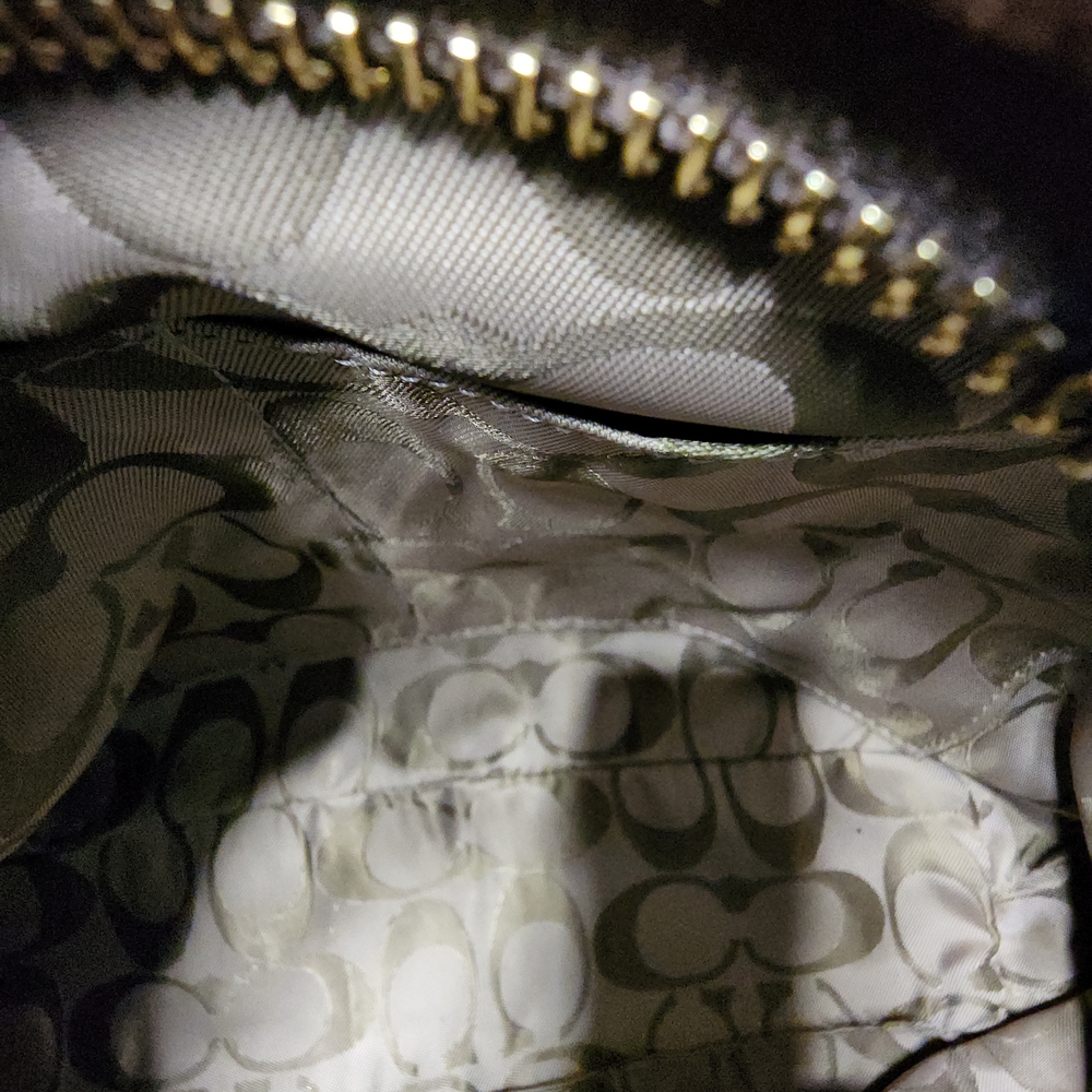 Coach Brown Suede Bag with Gold Detail-Vintage - Picture 9 of 14
